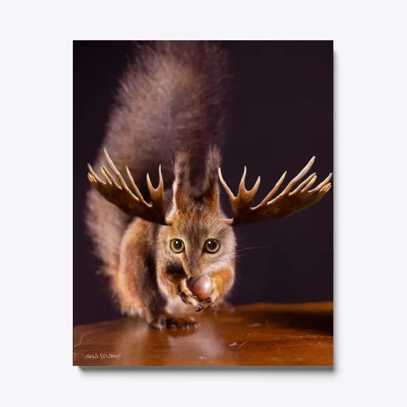 The Antlered Squirrel Canvas Print